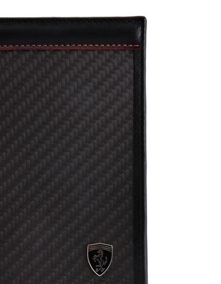 Scuderia Ferrari Online Store - Vertical leather and carbon fiber wallet - Yen Wallets