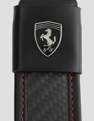 Scuderia Ferrari Online Store - Leather and carbon fiber keyring - Keyholders