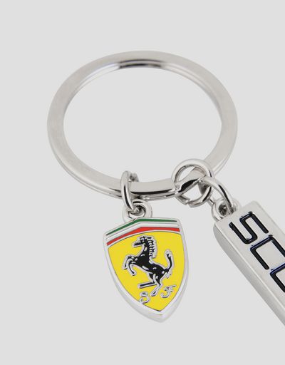 Scuderia Ferrari Online Store - Metal keyring with Scuderia Ferrari pendant and enamel Shield - Keyrings