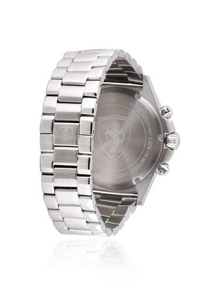 Scuderia Ferrari Online Store - Pilota chronograph steel watch with black dial - Chrono Watches