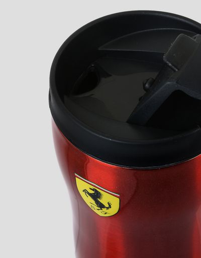 Scuderia Ferrari Online Store - 350 ml double-layer steel thermal travel mug with Ferrari Shield - Mugs & Cups