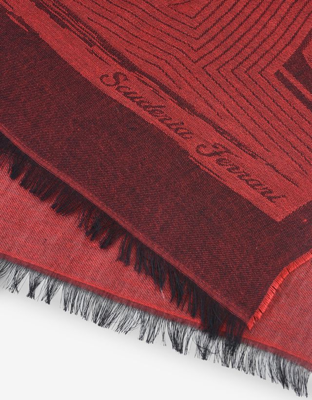 Set 3 Sciarpe Quadrate Donna - 60x60 Cm, Seta E Poliestere, Nero, Rosso, Bianco - Foto 10