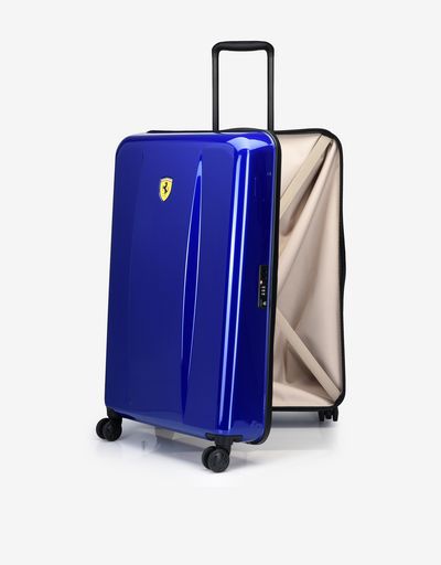 Scuderia Ferrari Online Store - Medium hard shell wheeled suitcase with Ferrari Shield - Trolleys & Luggage