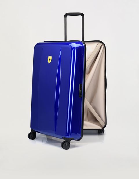 Scuderia Ferrari Online Store - Large, hard-shell wheeled suitcase with Ferrari Shield - Trolleys & Luggage