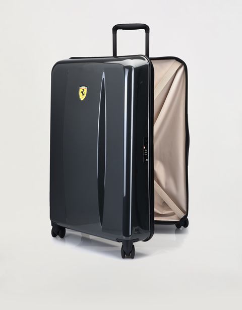 Scuderia Ferrari Online Store - Large, hard-shell wheeled suitcase with Ferrari Shield - Trolleys & Luggage