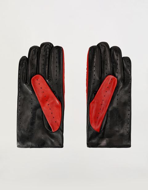 Scuderia Ferrari Online Store - Men's lambskin leather driving gloves - Regular Gloves