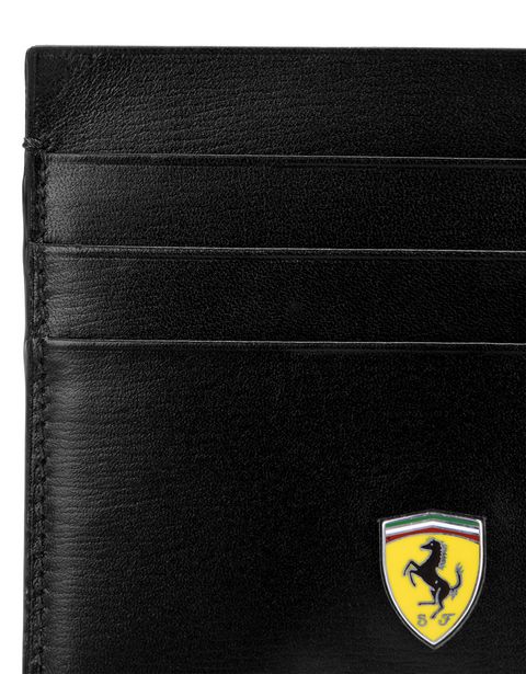 Scuderia Ferrari Online Store - Boarded leather credit card holder - Credit Card Holders