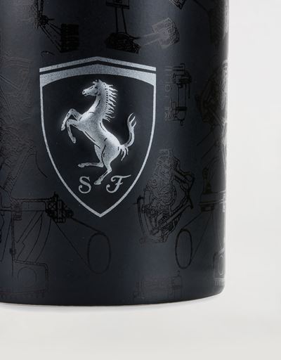 Scuderia Ferrari Online Store - Ceramic mug with 3D Ferrari Shield and pattern with polished and matte effect. - Mugs & Cups