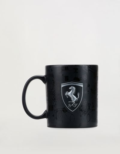 Taza de cerámica con escudo de Ferrari tridimensional y diseño con efecto mate y brillante