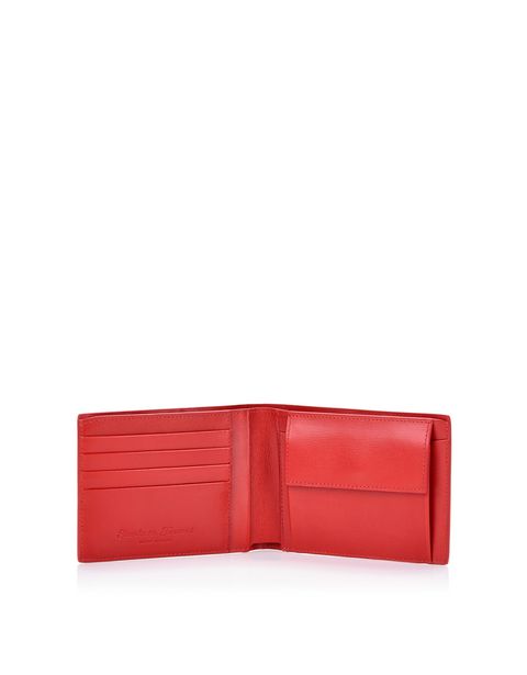 Scuderia Ferrari Online Store - Boarded leather bifold wallet - Horizontal Wallets