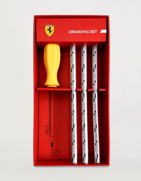 Scuderia Ferrari Online Store - Scuderia Ferrari pencil and rubber set - Pencils
