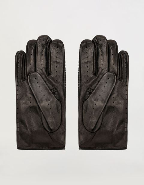 Scuderia Ferrari Online Store - Men's lambskin leather driving gloves - Regular Gloves