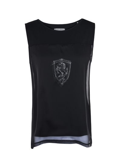Scuderia Ferrari Online Store - Women's sleeveless top with Ferrari Shield - Tank Tops