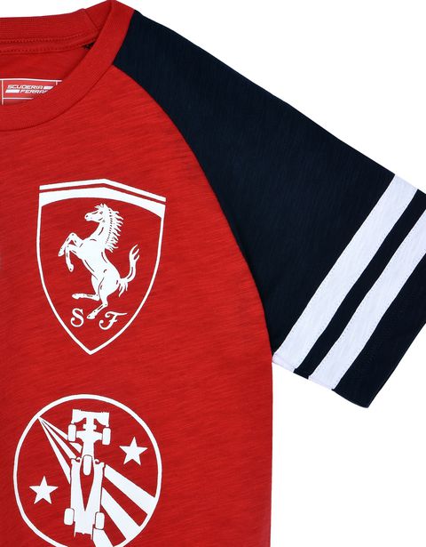 Scuderia Ferrari Online Store - Kids T-shirt with printed patches - Short Sleeve T-Shirts
