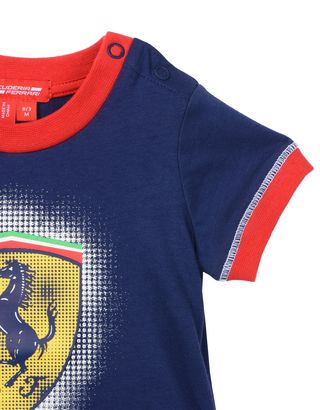 Scuderia Ferrari Online Store - Baby boy Scuderia Ferrari T-shirt with Shield - Short Sleeve T-Shirts
