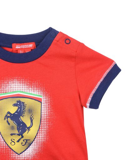 Scuderia Ferrari Online Store - Baby boys Scuderia Ferrari T-shirt with Shield - Short Sleeve T-Shirts