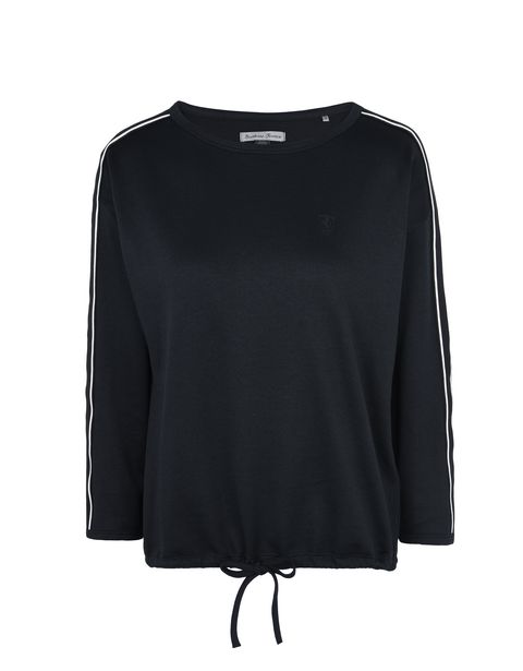 Scuderia Ferrari Online Store - Women's crewneck sweater with tone-on-tone Ferrari Shield - Crew Neck Sweaters