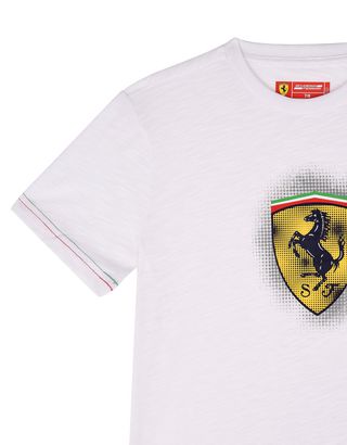 Scuderia Ferrari Online Store - Camiseta de la Scuderia Ferrari para chico con Scudetto amarillo - Camisetas de manga corta