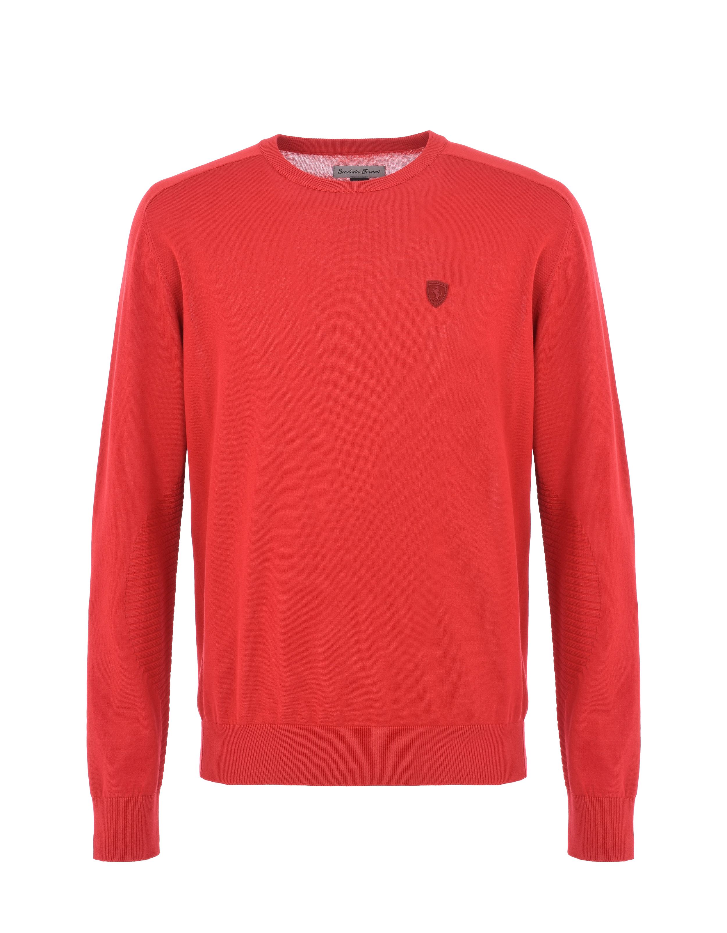 Ferrari Longsleeve sweater in Italian cotton yarn Man Scuderia