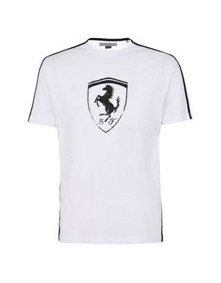 Scuderia Ferrari Online Store - T-shirt à col rond pour homme avec Scudetto - T-shirts à manches courtes