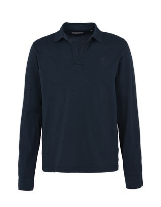 Scuderia Ferrari Online Store - Polo uomo maniche lunghe in jersey slub - Polo a Maniche Lunghe