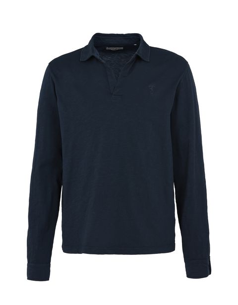 Scuderia Ferrari Online Store - Men's long-sleeve slub jersey polo shirt - Long Sleeve Polos