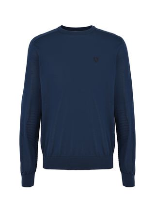 Scuderia Ferrari Online Store - Pull léger en fils de coton italien à manches longues - Pulls à col rond