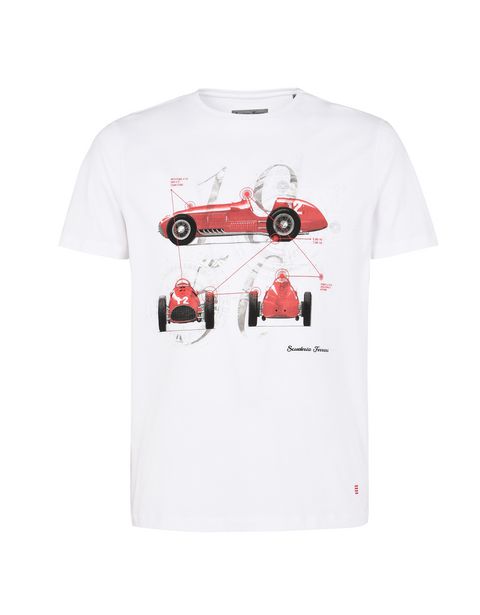 Scuderia Ferrari Online Store - Men's Scuderia Ferrari crewneck T-shirt with Formula 1 print -