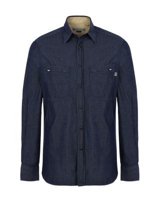 Scuderia Ferrari Online Store - Men's long-sleeve denim shirt - Long Sleeve Shirts