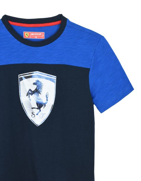 Scuderia Ferrari Online Store - Two-tone T-shirt for teens in slub jersey -