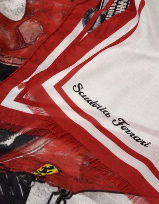 Scuderia Ferrari Online Store - Scarf with 312 F1-67 print - Scarves