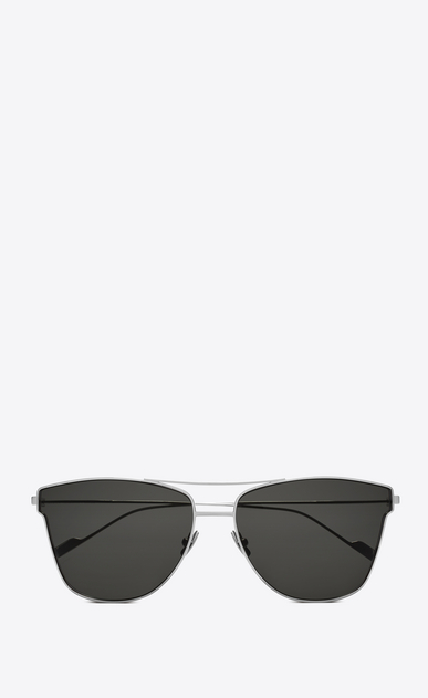 SAINT LAURENT クラシック E サングラス クラシック 51 T、チタンシルバー製フレーム、グレーレンズ a_V4