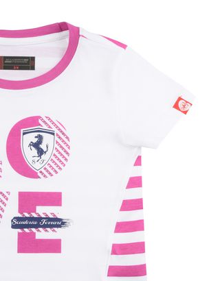 Scuderia Ferrari Online Store - T-shirt for girls with "Love Scuderia Ferrari" - Short Sleeve T-Shirts