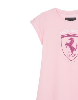 Scuderia Ferrari Online Store - Short-sleeve cotton dress for girls - Short Dresses