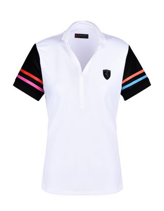 Scuderia Ferrari Online Store - Polo traspirante in tessuto tecnico con Scudetto sul cuore - Polo a maniche corte