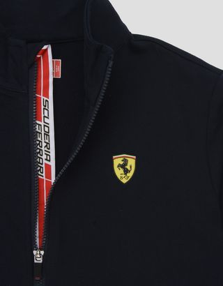 Scuderia Ferrari Online Store - Boys Scuderia Ferrari sweatshirt with Shield Icon Tape - Zip Sweaters