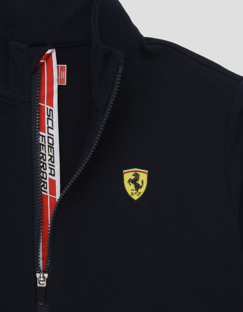 Scuderia Ferrari Online Store - Kids Scuderia Ferrari sweatshirt with Shield Icon Tape - Zip Jumpers