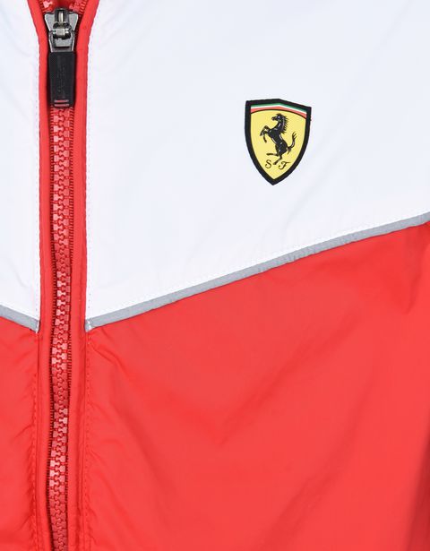 Scuderia Ferrari Online Store - Hooded jacket for teens with Scuderia Ferrari Icon Tape - Raincoats