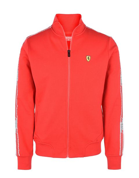 Scuderia Ferrari Online Store - Men's zip sweatshirt with Scuderia Ferrari Icon Tape - Zip Jumpers