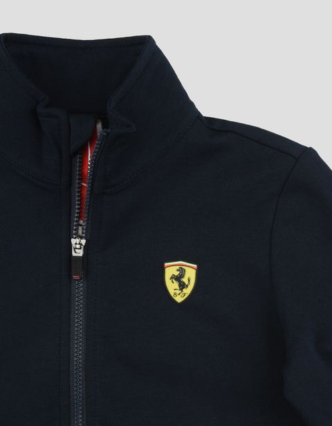 Scuderia Ferrari Online Store - Kids Scuderia Ferrari sweatshirt with Shield Icon Tape - Zip Jumpers