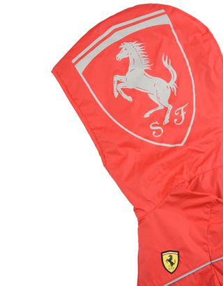 Scuderia Ferrari Online Store - Hooded jacket for teens with Scuderia Ferrari Icon Tape - Raincoats