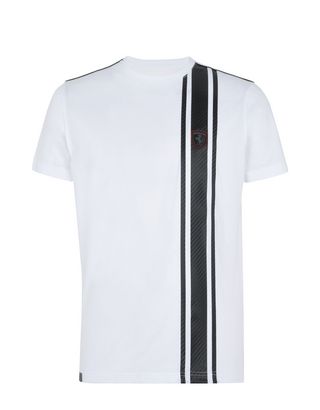 Scuderia Ferrari Online Store - Kurzärmeliges Herren-T-Shirt mit Carbonfaser-Print - Kurzärmelige T-Shirts