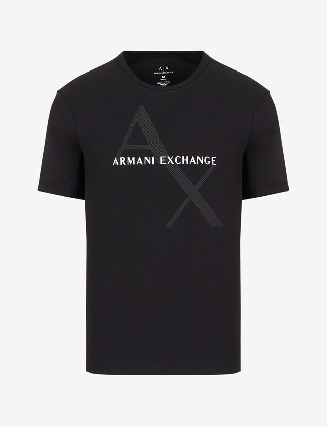 Armani Exchange T-Shirt Con Logo Nero Cotone