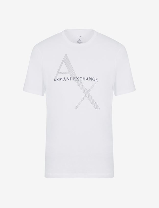 Armani Exchange T-Shirt Con Logo Bianco Cotone