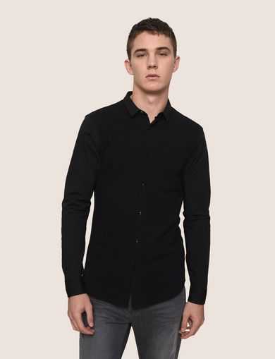 ARMANI EXCHANGE SLIM FIT KNIT SNAP SHIRT Man Front ARMANI EXCHANGE SLIM FIT KNIT SNAP SHIRT Man Front
