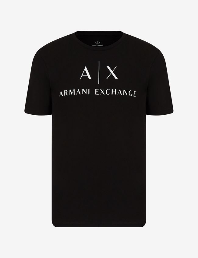 Armani Exchange T-Shirt Con Logo Nero Cotone