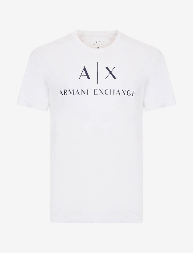 Armani Exchange T-Shirt Con Logo Bianco Cotone
