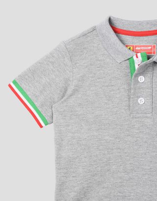 Scuderia Ferrari Online Store - Children’s polo shirt with the Italian flag - Short Sleeve Polos
