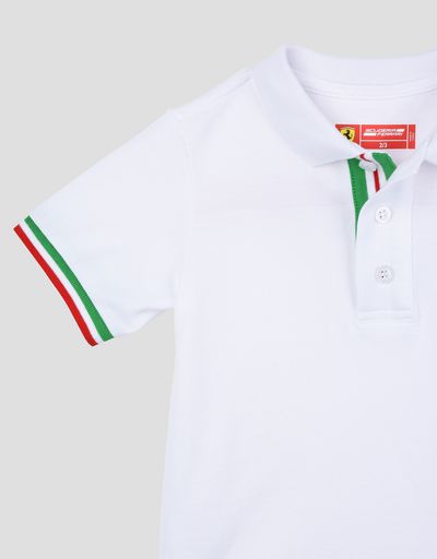 Scuderia Ferrari Online Store - Children’s polo shirt with the Italian flag - Short Sleeve Polos