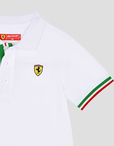 Scuderia Ferrari Online Store - Polo enfant avec drapeau italien - Polos à manches courtes
